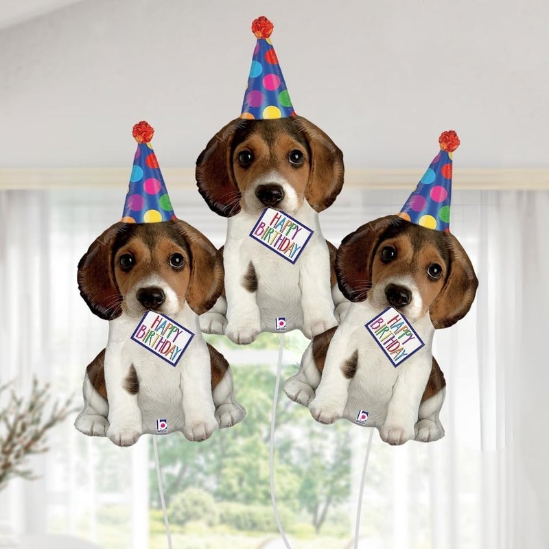 Betallic XL 41" Happy Birthday Puppy Shaped Mylar Foil Balloon - Image 3
